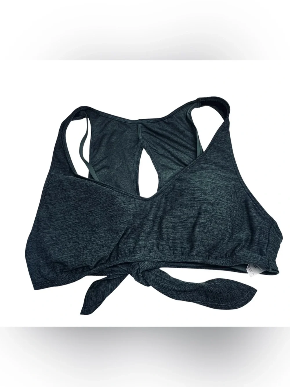 Merona Heather green  Tie back Bikini Top Keyhole Back Sporty Crop M